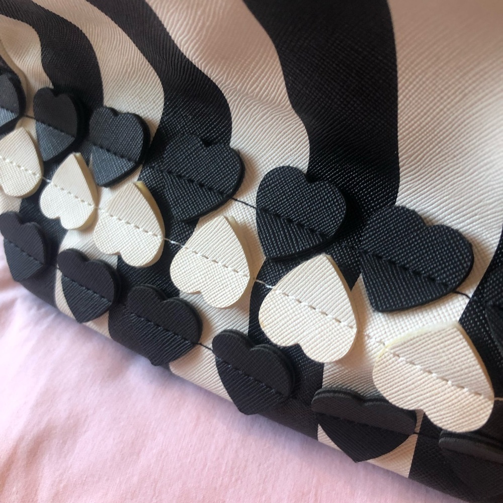 Betsey Johnson Black and White Heart Embellished Backpack - Picture 12 of 12